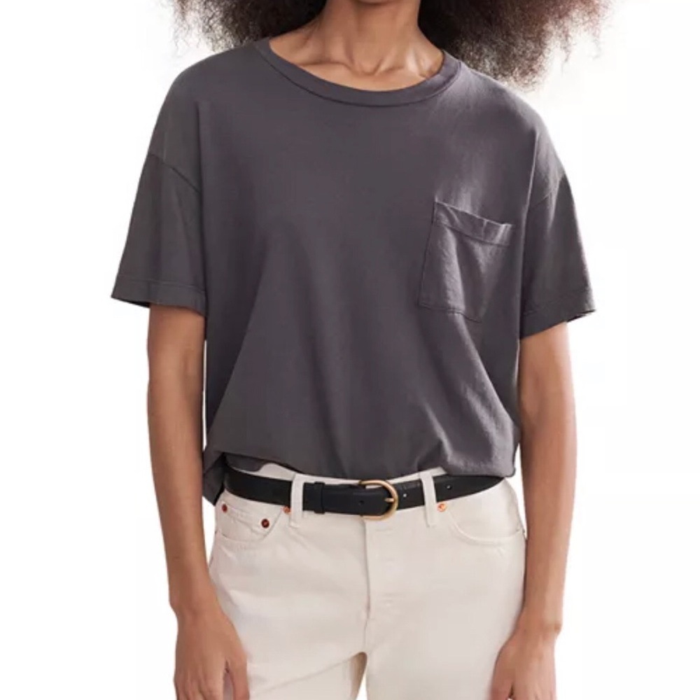 Jenni Kayne Black/ Charcoal Pocket Crew Tee